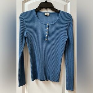 LL Bean Rib Knit, Scoop Neck Henley